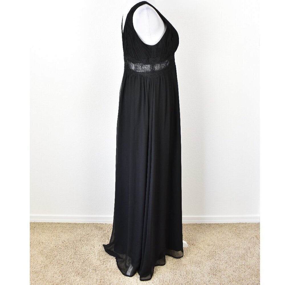 Aidan Mattox Silk Chiffon Lace Waist Formal Gown - 10 - Picture 6 of 10